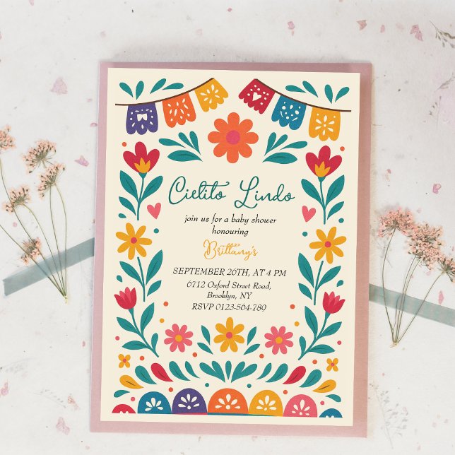 Invitation Cielito Lindo Baby Shower Mexicain Coloré (Créateur téléchargé)