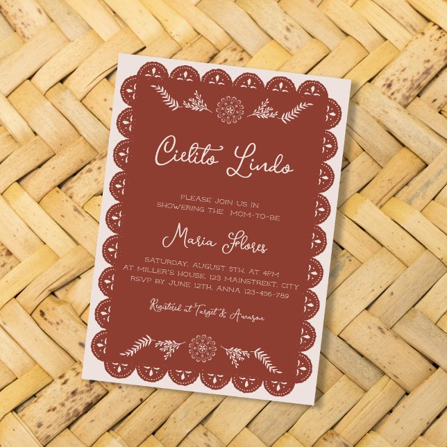 Invitation Cielito Lindo Baby shower mexicain Papel Picado (Créateur téléchargé)