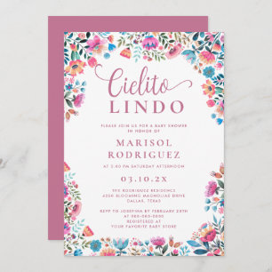 Invitation Cielito Lindo Baby shower mexicain Talavera Floral