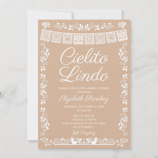 Invitation Cielito Lindo Beige Enterrement de Vie de Jeune Fi