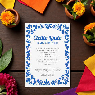 Invitation Cielito Lindo bleu blanc tout en un
