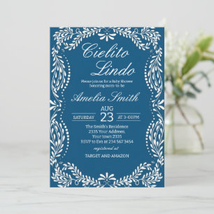 Invitation Cielito lindo bleu poussiéreux Baby shower mexicai
