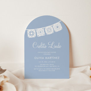 Invitation Cielito Lindo Blue Arch Papel Baby shower Picado