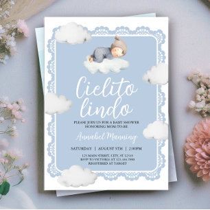 Invitation Cielito Lindo Ciel bleu nuageux Baby Boy Douche