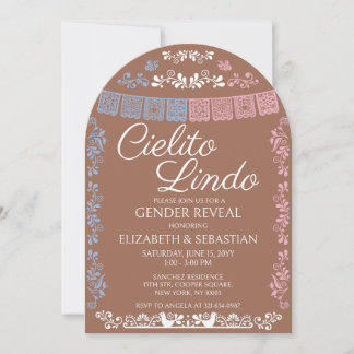 Invitation Cielito Lindo Fête de Révélation de Sexe Arche