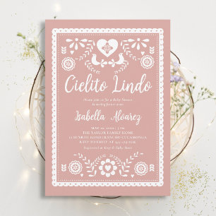 Invitation Cielito Lindo Fête Mexicaine Bébé Rose