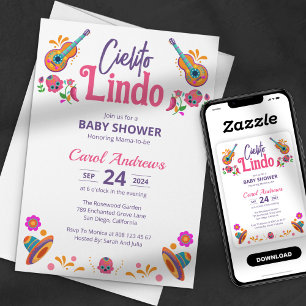 Invitation Cielito Lindo Guitare Mexicaine Talavera Baby Show