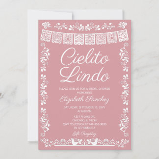 Invitation Cielito Lindo Lavis Rose pour Enterrement de Vie d