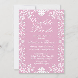 Invitation Cielito Lindo Mexicain Baby Shower Rose