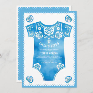 Invitation Cielito Lindo mignon carrosserie bleu garçon baby 