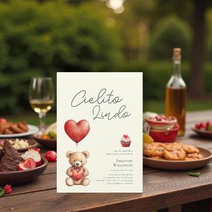 Invitation Cielito Lindo ours en peluche baby shower