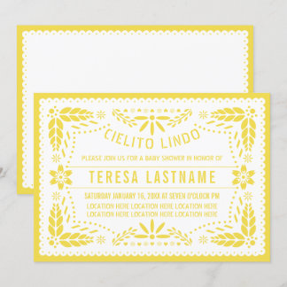 Invitation Cielito lindo papaye picado baby shower mexicain