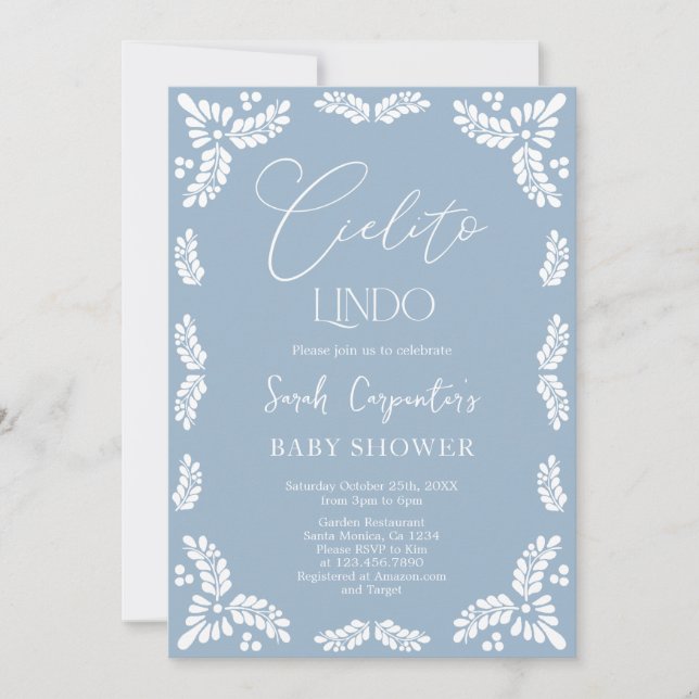 Invitation Cielito Lindo Papel Picado Baby shower Garçon (Devant)