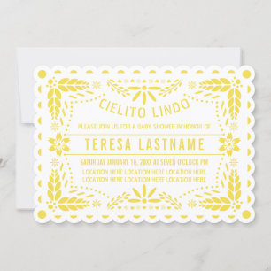 Invitation Cielito lindo papel picado baby shower pétoncle