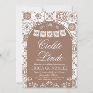 Invitation Cielito Lindo Papel Picado Baby Shower Terracotta