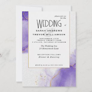 Invitation Cieux abstraits d'améthyste de mariage