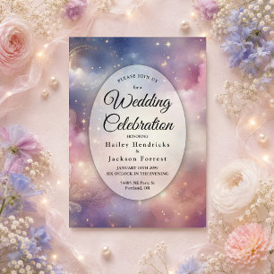 Invitation Cieux de poussière d'étoiles célestes scintillants