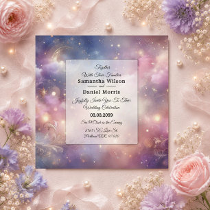 Invitation Cieux de poussière d'étoiles célestes scintillants