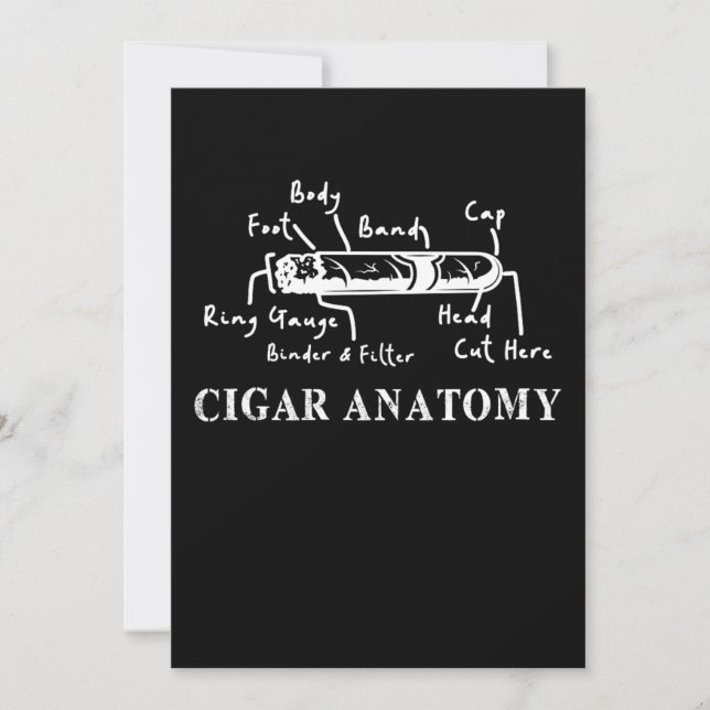 Invitation Cigar Anatomie Smoker Humidor Cutter Cigars Cadeau (Devant)