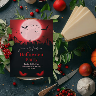 Invitation Cimetière déplaisant Evil Eyes Et Chauves-souris I