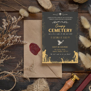 Invitation Cimetière déplaisant Noir et Or