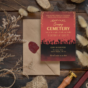 Invitation Cimetière déplaisant Vermillion avec Accent Topaz