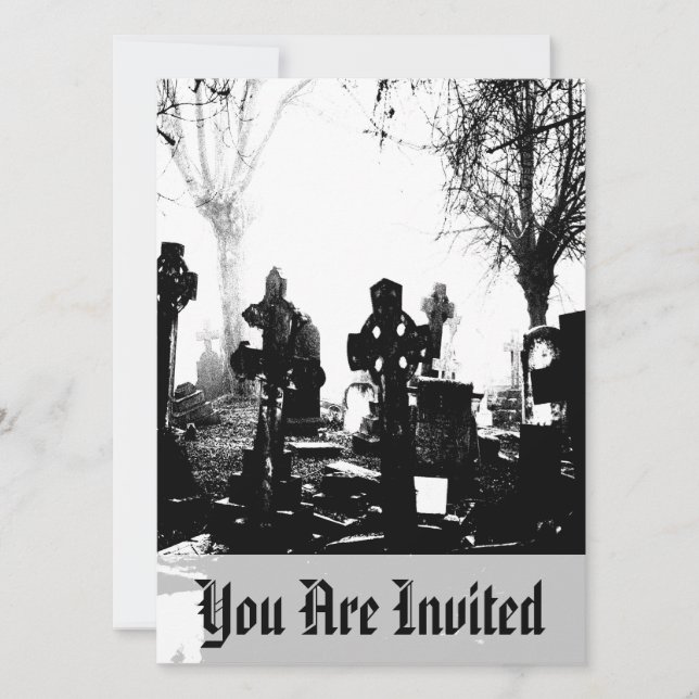 Invitation Cimetière gothique effrayant (Devant)