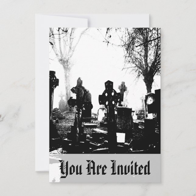Invitation Cimetière gothique effrayant (Devant)