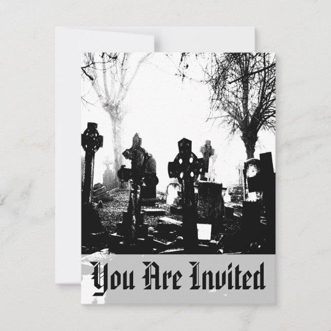 Invitation Cimetière gothique effrayant (Devant)