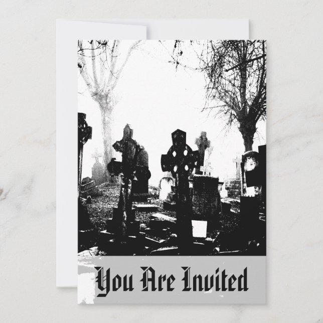 Invitation Cimetière gothique effrayant (Devant)