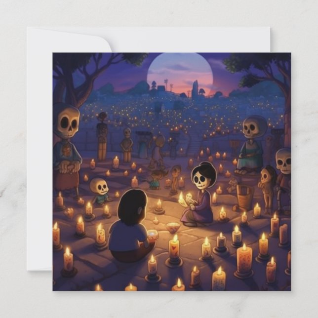 Invitation Cimetière "Marigold Meadows" Jour des Morts (Devant)