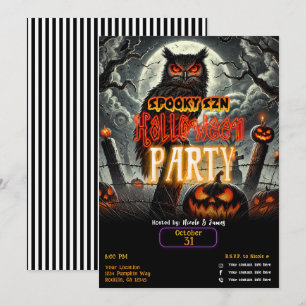 Invitation Cimetière Night Owl Spooky Szn Glow Soirée Hallowe