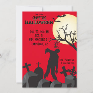 Invitation Cimetière Zombie Graveyard Halloween Party