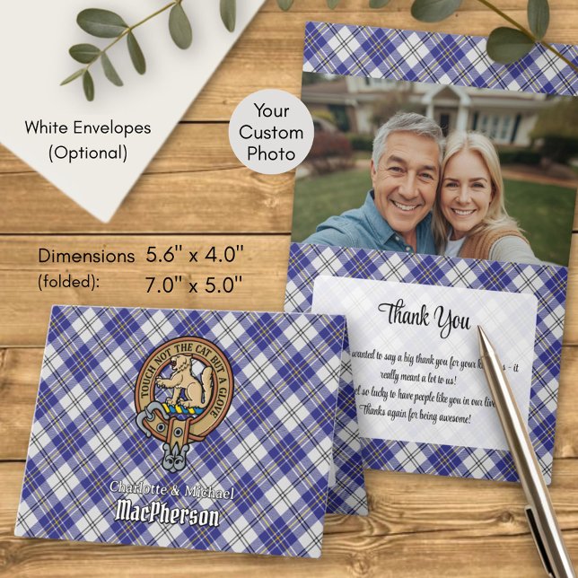 Invitation Cimier du clan MacPherson sur tartan bleu de robe (Créateur téléchargé)