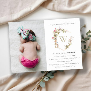 Invitation Cimier Fleur sauvage rose rousse Dusky Photo Baptê