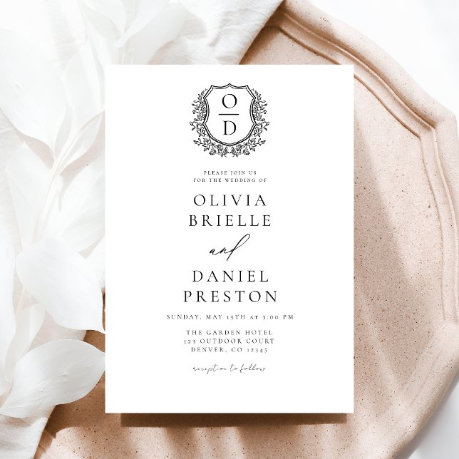 Invitation Cimier Floral Formel Mariage Élégant (Créateur téléchargé)