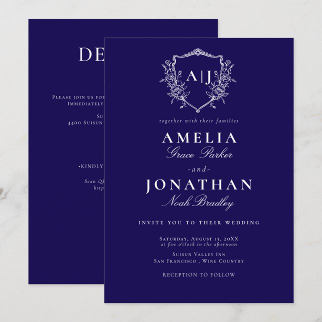 Invitation Cimier Mariage victorien (Devant / Derrière)