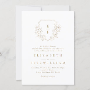 Invitation Cimier monogramme en fleurs de cerisier simples d'