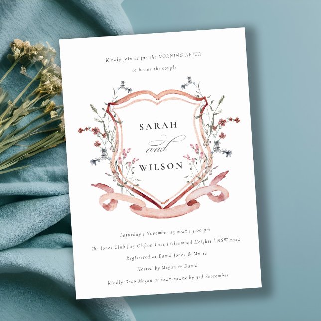 Invitation Cimier rose Fleur sauvage après le matin (Créateur téléchargé)