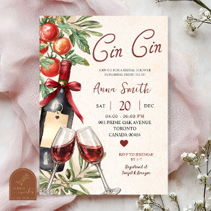 Invitation Cin Cin Vin Vin Enterrement de Vie de Jeune Fille
