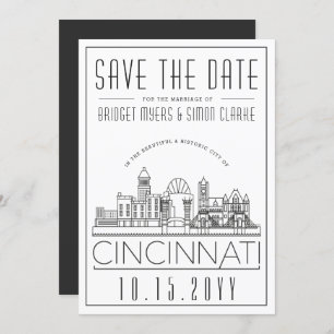 Invitation Cincinnati Mariage Styliszed Skyline Enregistrer l