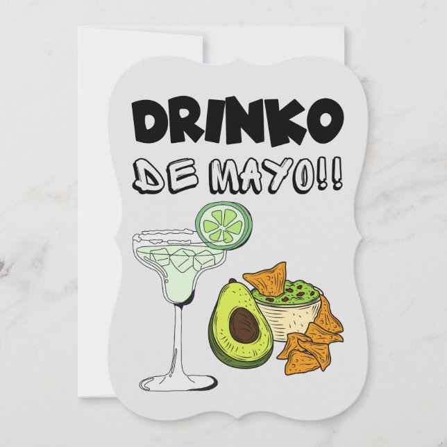Invitation Cinco de Mayo Drinko de Mayo Blague drôle (Devant)