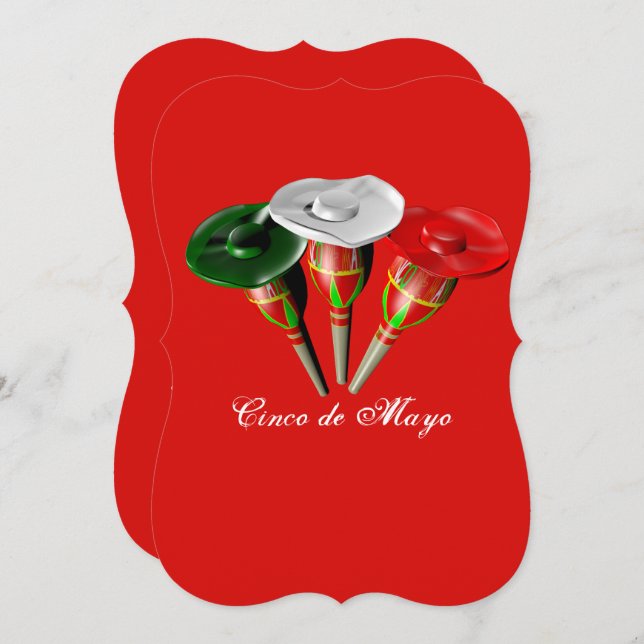 Invitation Cinco de mayo, fête mexicaine (Devant / Derrière)