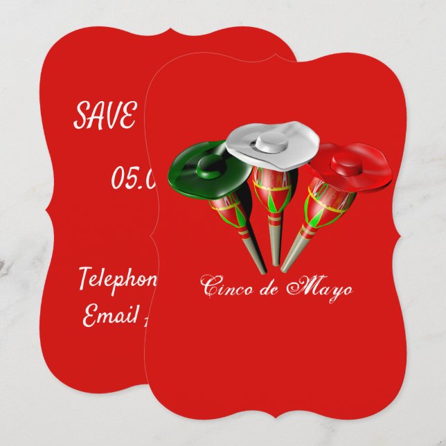 Invitation Cinco de mayo, fiesta mexicaine (Devant / Derrière)