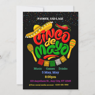 Invitation Cinco De Mayo Funny Party Mexicaine Fiesta