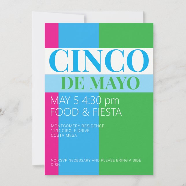Invitation Cinco De Mayo Party  (Devant)