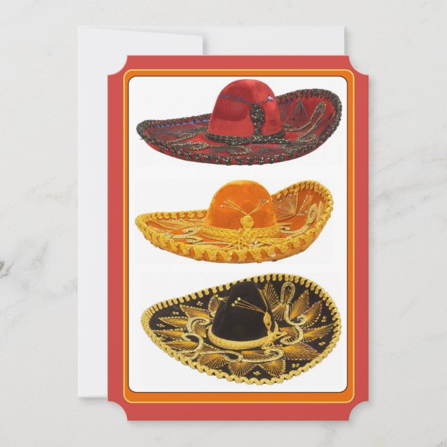 Invitation Cinco De Mayo Party Sombreros (Devant)