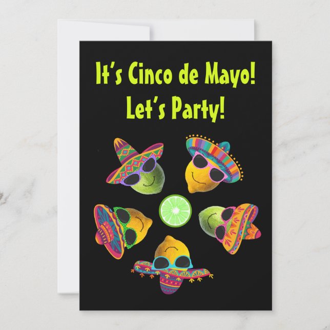 Invitation Cinco de Mayo Personnalisé Drôle Citron Vert (Devant)