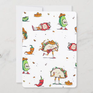 Invitation cinco de mayo tacos kawaii mexique