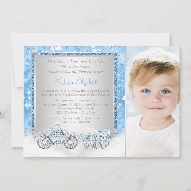 Invitation Cinderella Princess Anniversaire (Devant)